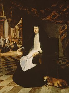 Retrato de la Reina Mariana de España (n.1631) de luto de Juan Bautista Martinez Del Mazo