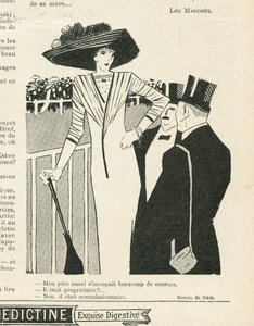 Ilustración de J Gris (1887-1927) en Le Lire, 02/10/09 - Moda, Sombrero, Vida de los Ricos, Hipismo - Mujeres de Juan Gris