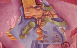 Naturaleza muerta con violín y vaso por Juan Gris (1887-1927) de Juan Gris