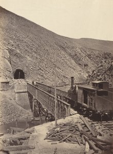 Puente y túnel sobre Jalon, Madrid a Zaragoza de Juan Laurent