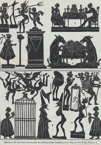 Hoja 11 de figuras para marionetas de sombra chinas, 1859 de Juan Llorens