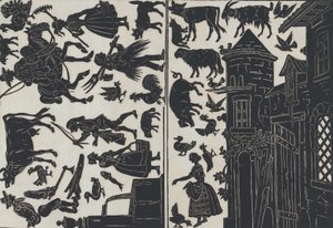 Hoja 6 de figuras para marionetas de sombra chinas, 1859
