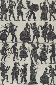 Hoja 7 de figuras para marionetas de sombra chinas, 1859 de Juan Llorens