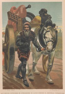 Johannes Gutenberg deja Estrasburgo. De: La ciencia y sus hombres, 1879