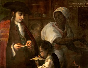 Español y negro producen un mulato, c.1715