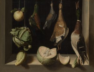 Bodegón con aves de caza