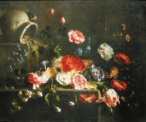 Flores caídas de una jarra