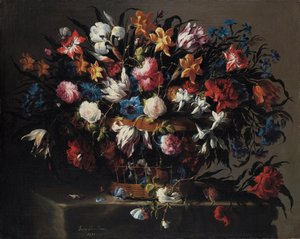 Pequeña Cesta de Flores, 1671 de Juan de Arellano