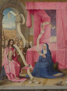 Cristo apareciendo a la Virgen con los redimidos del Antiguo Testamento, c. 1500 de Juan de Flandes