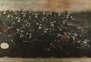 Batalla naval de Pernambuco o de los Abrojos (vista III). Hacia 1632 Cuadro3-v2-2 de Juan de la Corte