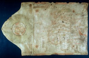 Carta marina de Juan de la Cosa (1460-1510), cartógrafo compañero del navegante Cristóbal Colón (1451-1506) de Juan de la Cosa
