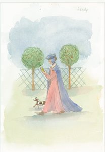 Una dama medieval en un jardín, 2004 de Judith Dobie