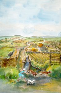 Paisaje rural, siglo III, c1990-2010 de Judith Dobie