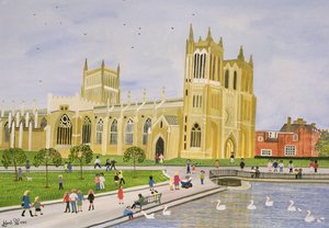 Catedral de Bristol y College Green, 1989 de Judy Joel