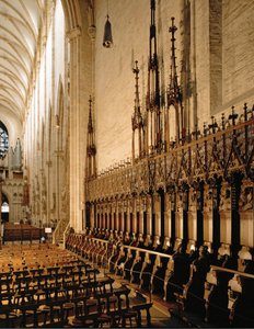 Choirstalls en el Muenster de Ulm de Jörg the Elder Syrlin
