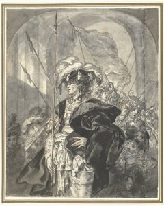 Figura vestida de fiesta rodeada de niños