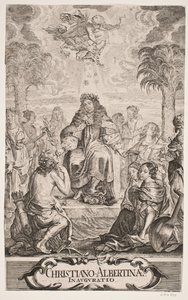 Hertug Christian Albrecht homenajeado por Apolo y las nueve musas de Jürgen Ovens