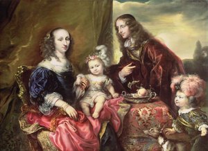 Retrato de una familia (se dice que es la del Coronel John Hutchinson, 1615-64) 1659 de Jürgen Ovens