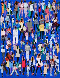 Multitud de gente con ropa de colores