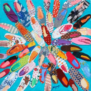 Zapatillas con estampados de colores