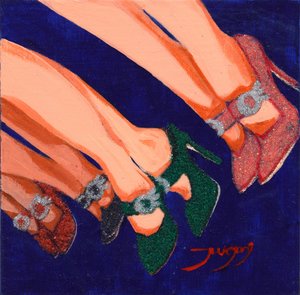 Zapatos de tacón brillantes para fiestas