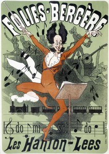 Director de orquesta, cartel para Les Hanion Lees en el Folies Bergères (grabado) de Jules (after) Cheret
