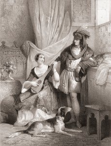 Rey Carlos VII de Francia con Agnes Sorel de Jules (after) David