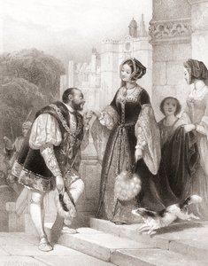 Rey Enrique VIII de Inglaterra con Ana Bolena de Jules (after) David