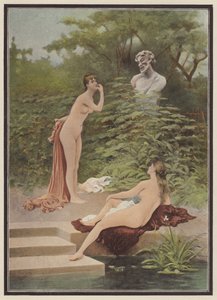 Burla, mujeres bañándose (litografia en color)