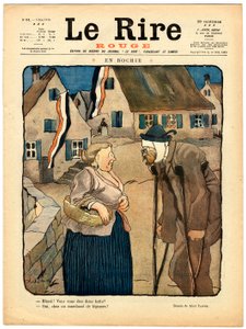 Portada de "The Red Laughter", Satírico en Colores de Jules Abel Faivre