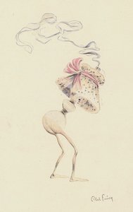 Figura, posiblemente representando una botella de perfume