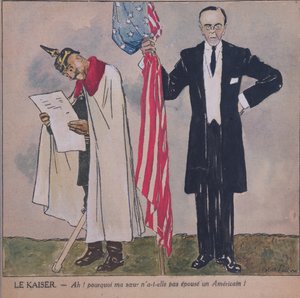 Presidente Woodrow Wilson (1856-1924) y el Kaiser Wilhelm II (1859-1941) c.1917 de Jules Abel Faivre
