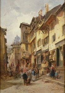 Escena callejera, norte de Francia de Jules Achille Noel