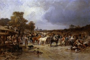 El mercado de caballos en Honnebont, 1871 de Jules Achille Noel