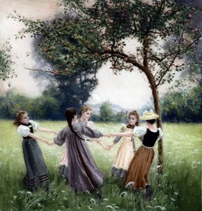 Girotondo (la ronda). Pintura de J.-A. Meunier de Jules Alexis (after) Meunier