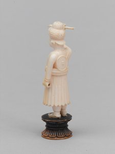 Peón negro, pieza de ajedrez, India, circa 1820 de Jules Antoine Duvaux
