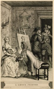 Escena de amor pintor de Jules Armand Hanriot