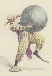 Payaso sosteniendo una gran bola de Jules Arsene (after) Garnier