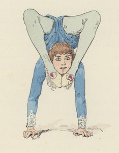 Gimnasta femenina (litografía en color)