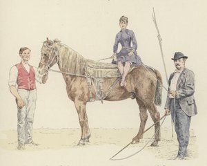 Entrenadores de caballos (litografía en color) de Jules Arsene (after) Garnier