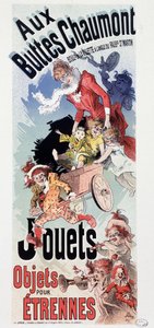 Publicidad de juguetes en la tienda “Les Buttes Chaumont” - por Jules Chéret, c. 1890 de Jules Cheret