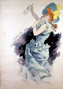 Cartel publicitario para Dubonnet, mujer con una botella, por Jules Chéret de Jules Cheret