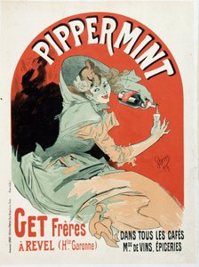 Cartel publicitario para el Pippermint Get Freres - por Jules Chéret de Jules Cheret