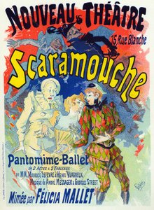 Arte. Entretenimiento. Scaramouche, ballet de Felicia Mallet. Póster de Jules Cheret, Francia, c.1895