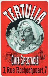 Arte. Entretenimiento. Tertulia, espectáculo en el Café Espectáculo, París. Cartel de Jules Cheret, c.1870 de Jules Cheret