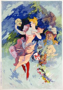 Arte. Entretenimiento. La comedia. Alegoría de Jules Cheret, Francia, c.1890