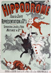 Espectáculo de circo en el Hipódromo - Póster de Jules Chéret, finales del siglo XIX de Jules Cheret