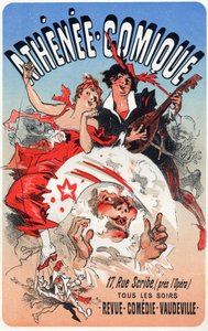 Entretenimiento. El Athenee Comique, teatro en París. Póster de Jules Cheret, Francia, c.1870-80 de Jules Cheret