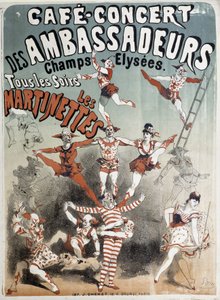 Les Martinettes en el Café-Concierto de los Embajadores - Póster de Jules Chéret, finales del siglo XIX