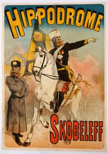 Póster publicitario de "Skobeleff" en el Hipódromo, 1895